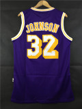 Vintage Purple Earvin Johnson #32 Los Angeles Lakers Basketball Jersey Sports Shirt Tops