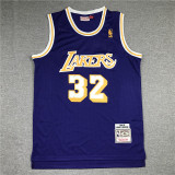 Vintage 84 85 Gold Label Blue Earvin Johnson #32 Los Angeles Lakers Basketball Jersey Sports Shirt Tops