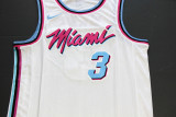 City Version White Dwyane Wade #3 Miami Heat Basketball Jersey Sports Shirt Tops