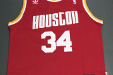 Vintage Red Hakeem Olajuwon #34 Houston Rockets  Basketball Jersey Sports Shirt Tops
