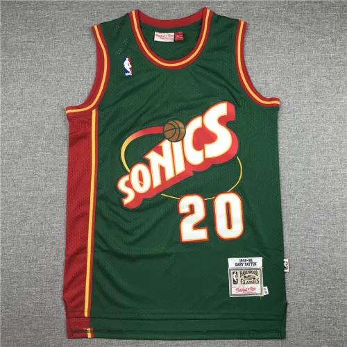 Vintage 95 96 Green Gary Payton #20 Seattle SuperSonics Basketball Jersey Sports Shirt Tops