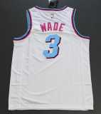 City Version White Dwyane Wade #3 Miami Heat Basketball Jersey Sports Shirt Tops