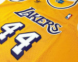 Vintage Yellow Jerry West #44 Los Angeles Lakers Basketball Jersey Sports Shirt Tops