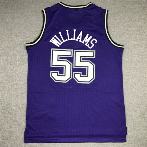Vintage 98 99 Purple Jason Williams #55 Sacramento Kings Basketball Jersey Sports Shirt Tops