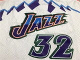 Clover White Karl Malone #32 Utah Jazz Basketball Jersey Sports Shirt Tops 