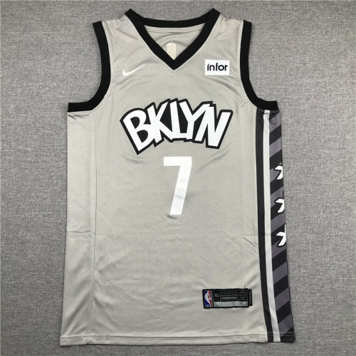 Classic Grey Kevin Durant #7 Brooklyn Nets Basketball Jersey Sports Shirt Tops 