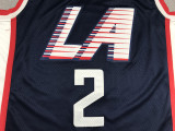 City Version Dark Blue Kawhi Leonard #2 Los Angeles Clippers Basketball Jersey Sports Shirt Tops 