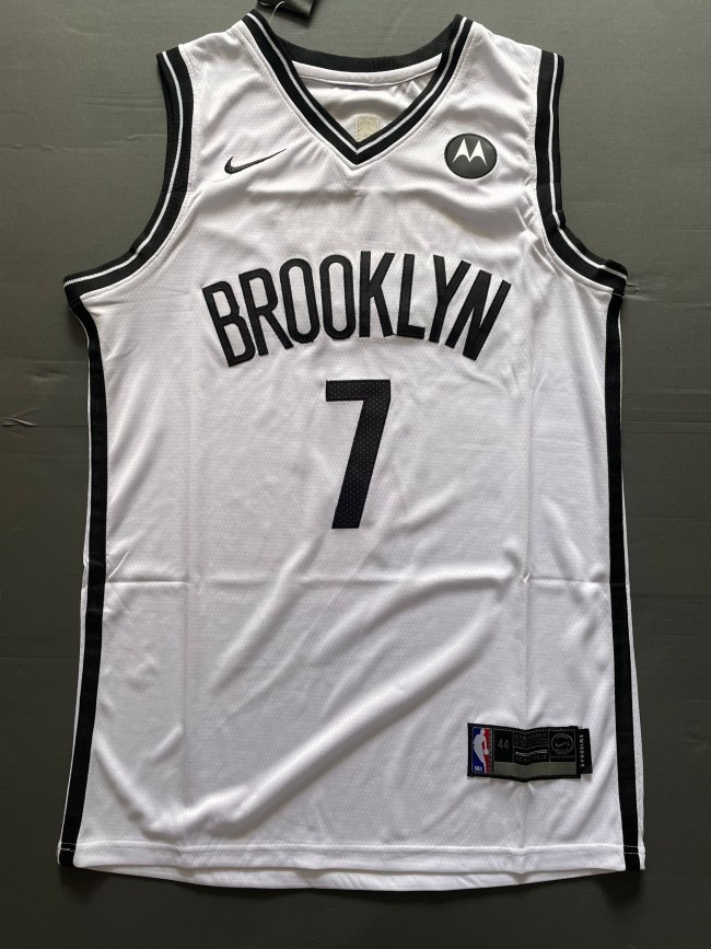 Classic White Kevin Durant #7 Brooklyn Nets Basketball Jersey Sports Shirt Tops 
