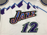 Vintage 96 97 Gold Label White John Stockton #12 Utah Jazz Basketball Jersey Sports Shirt Tops 