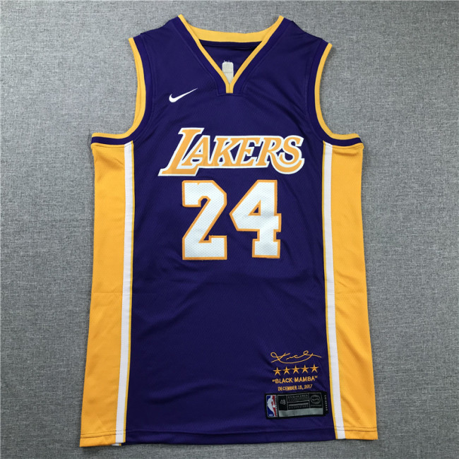 Retired Purple Kobe Bryant #24 Los Angeles Lakers Basketball Jersey Sports Shirt Tops