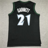 Vintage 97 98 Black Kevin Garnett #21 Minnesota Timberwolves Basketball Jersey Sports Shirt Tops