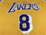 Vintage 96 97 Gold Label Yellow Kobe Bryant #8 Los Angeles Lakers Basketball Jersey Sports Shirt Tops 