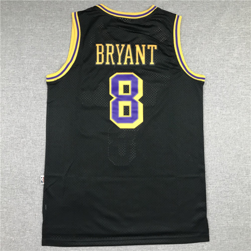 Vintage 96 97 Gold Label Black Kobe Bryant #8 Los Angeles Lakers Basketball Jersey Sports Shirt Tops 