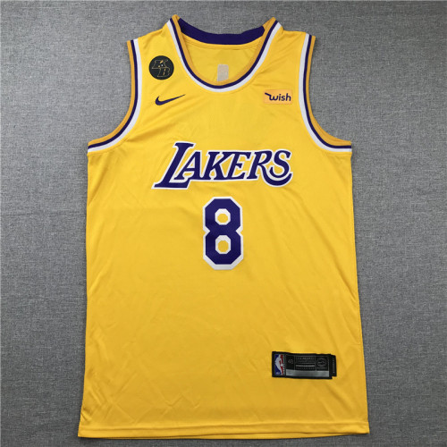 Commemorative Wish Version Yellow Kobe Bryant #8 Los Angeles Lakers Basketball Jersey Sports Shirt Tops 