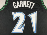 Vintage 97 98 Black Kevin Garnett #21 Minnesota Timberwolves Basketball Jersey Sports Shirt Tops