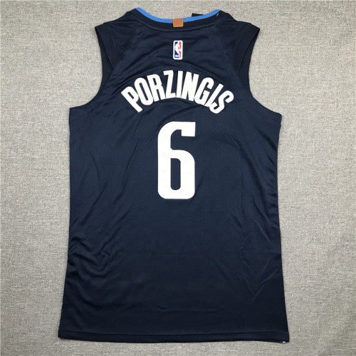 Classic Dark Blue Kristaps Porzingis #6 Dallas Mavericks Basketball Jersey Sports Shirt Tops 