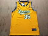 Classic Yellow Kevin Durant #35 Seattle Sonics Basketball Jersey Sports Shirt Tops