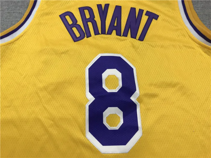 Commemorative Wish Version Yellow Kobe Bryant #8 Los Angeles Lakers Basketball Jersey Sports Shirt Tops 