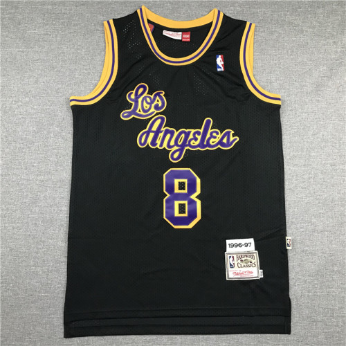 Retro 96 97 Blue Label Black Kobe Bryant #8 Los Angeles Lakers Basketball Jersey Sports Shirt Tops 