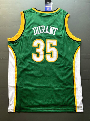 Classic Green Kevin Durant #35 Seattle Sonics Basketball Jersey Sports Shirt Tops