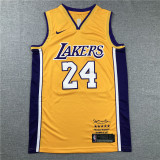 Retired Yellow Kobe Bryant #24 Los Angeles Lakers Basketball Jersey Sports Shirt Tops
