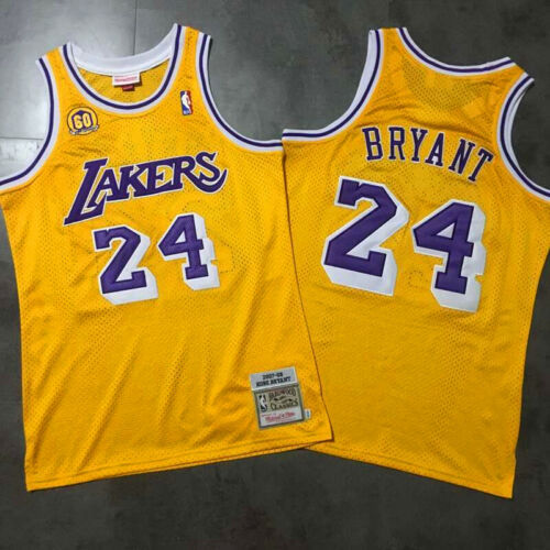 Retro 60th Anniversary Kobe Bryant #24 Los Angeles Lakers Basketball Jersey Sports Shirt Tops