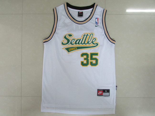 Classic White Kevin Durant #35 Seattle Sonics Basketball Jersey Sports Shirt Tops