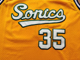 Classic Yellow Kevin Durant #35 Seattle Sonics Basketball Jersey Sports Shirt Tops