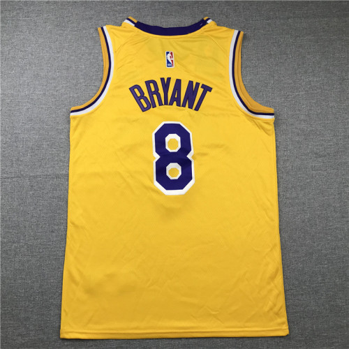 Commemorative Wish Version Yellow Kobe Bryant #8 Los Angeles Lakers Basketball Jersey Sports Shirt Tops 