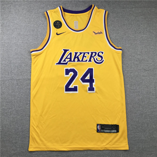 Commemorative Wish Version Yellow Kobe Bryant #24 Los Angeles Lakers Basketball Jersey Sports Shirt Tops