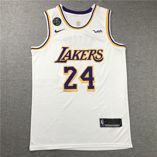 Commemorative Wish Version White Kobe Bryant #24 Los Angeles Lakers Basketball Jersey Sports Shirt Tops