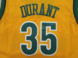 Classic Yellow Kevin Durant #35 Seattle Sonics Basketball Jersey Sports Shirt Tops