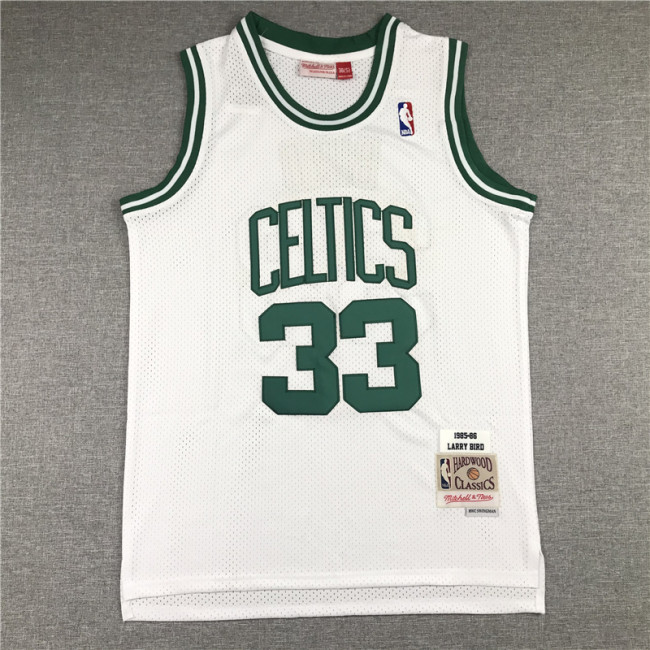 Vintage 85 86 White Larry Bird #33 Boston Celtics  Basketball Jersey Sports Shirt Tops 