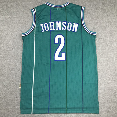 Retro Larry Johnson #2 Charlotte Hornets Basketball Jersey Sports Shirt Tops 