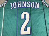 Vintage 92 93 Larry Johnson #2 Charlotte Hornets Basketball Jersey Sports Shirt Tops 