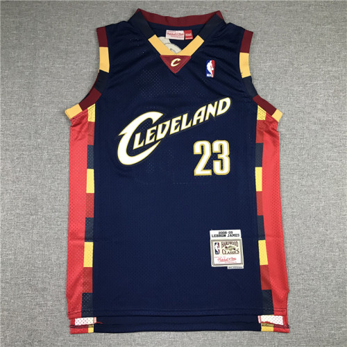 Vintage 08 09 Black LeBron James #23 Cleveland Cavaliers Basketball Jersey Sports Shirt Tops 