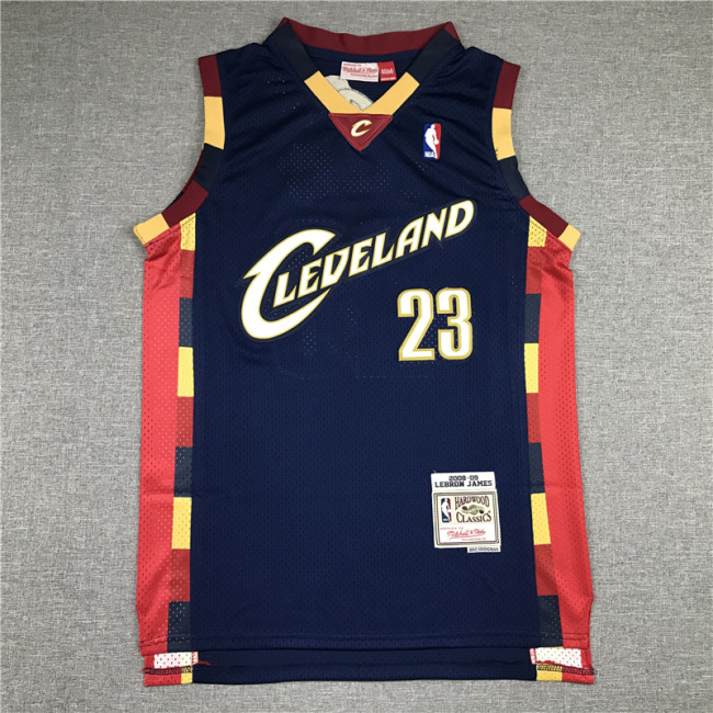 Vintage 08 09 Black LeBron James #23 Cleveland Cavaliers Basketball Jersey Sports Shirt Tops 