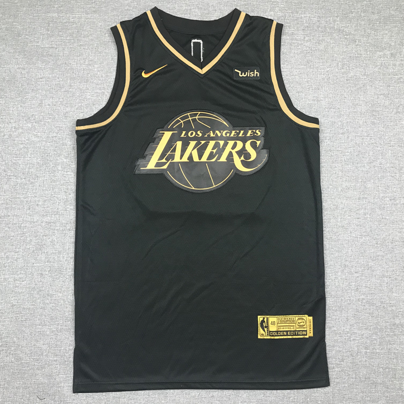 Los Angeles Lakers Lebron James #23 Nba Golden Brandedition Black