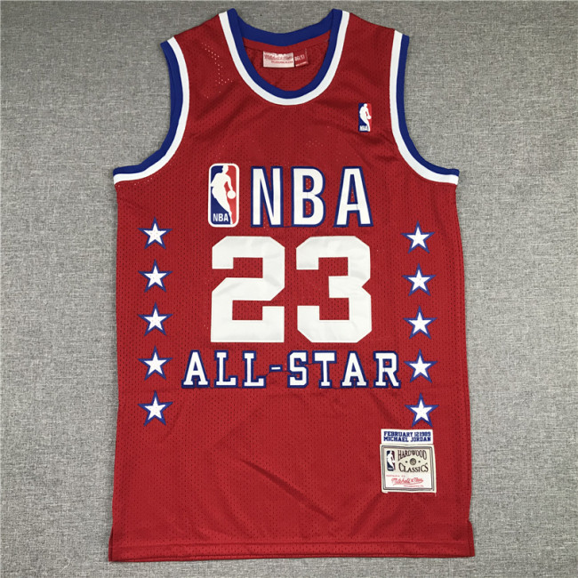 Retro 1989 All-Star Red Michael Jordan #23 Chicago Bulls Basketball Jersey Sports Shirt Tops