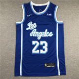 Latin Version Blue LeBron James #23 Los Angeles Lakers Basketball Jersey Sports Shirt Tops