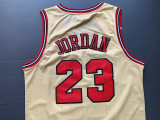 Vintage 95 96 Beige Michael Jordan #23 Chicago Bulls Basketball Jersey Sports Shirt Tops