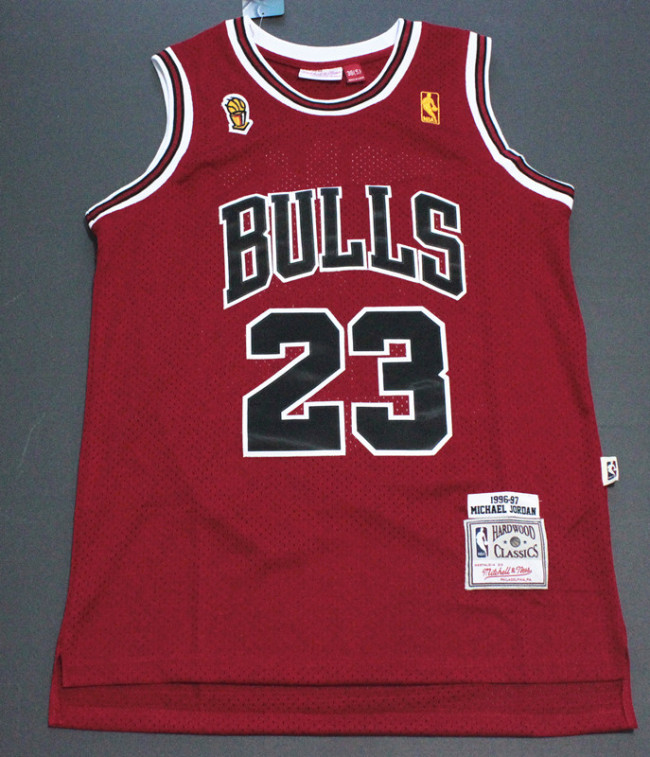 Retro 96 97 Champion Gold Label Red Michael Jordan #23 Chicago Bulls Basketball Jersey Sports Shirt Tops