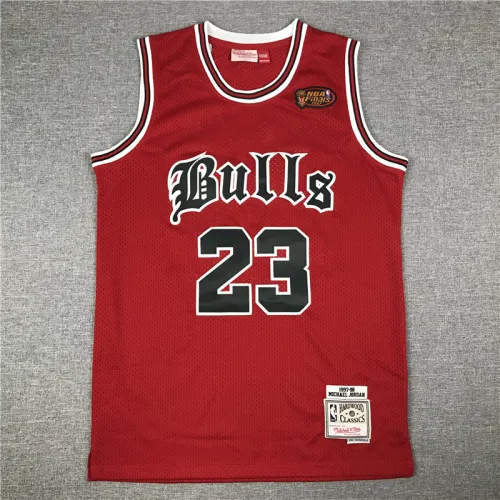 Retro 1998 Finals Latin Edition Red Michael Jordan #23 Chicago Bulls Basketball Jersey Sports Shirt Tops