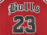 Retro 1998 Finals Latin Edition Red Michael Jordan #23 Chicago Bulls Basketball Jersey Sports Shirt Tops