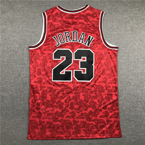 Retro 96 97 Joint Bape Michael Jordan #23 Chicago Bulls Basketball Jersey Sports Shirt Tops