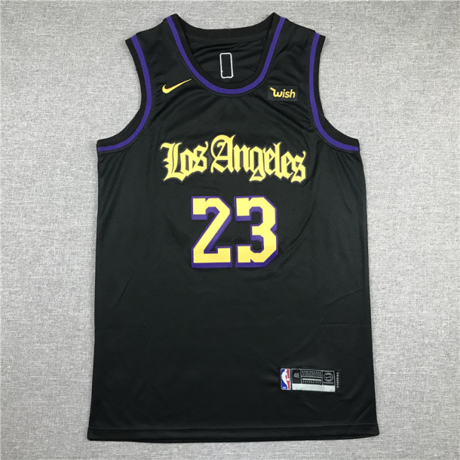Latin Version Black LeBron James #23 Los Angeles Lakers Basketball Jersey Sports Shirt Tops