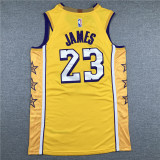 City Edition Yellow LeBron James #23 Los Angeles Lakers Basketball Jersey Sports Shirt Tops