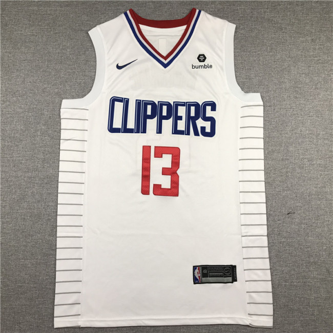 City Version White Paul George #13 Los Angeles Clippers Basketball Jersey Sports Shirt Tops