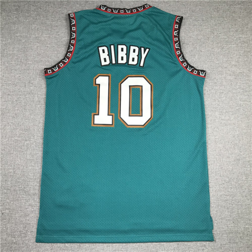 Vintage 98 99 Green Mike Bibby #10 Vancouver Grizzlies Basketball Jersey Sports Shirt Tops