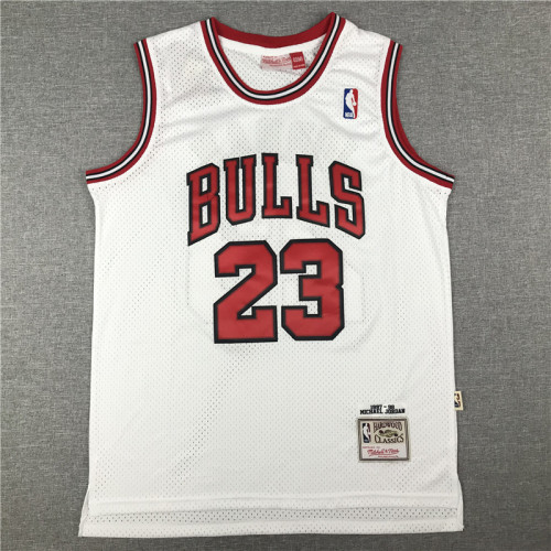 Vintage Jordan 1998 Classic White Michael Jordan #23 Chicago Bulls Basketball Jersey Sports Shirt Tops